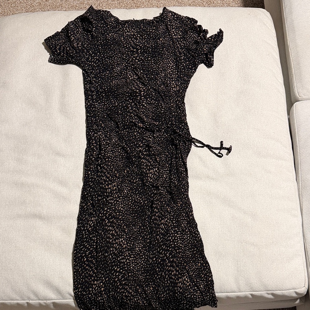 Lucy Paris Black and Tan Midi Dress